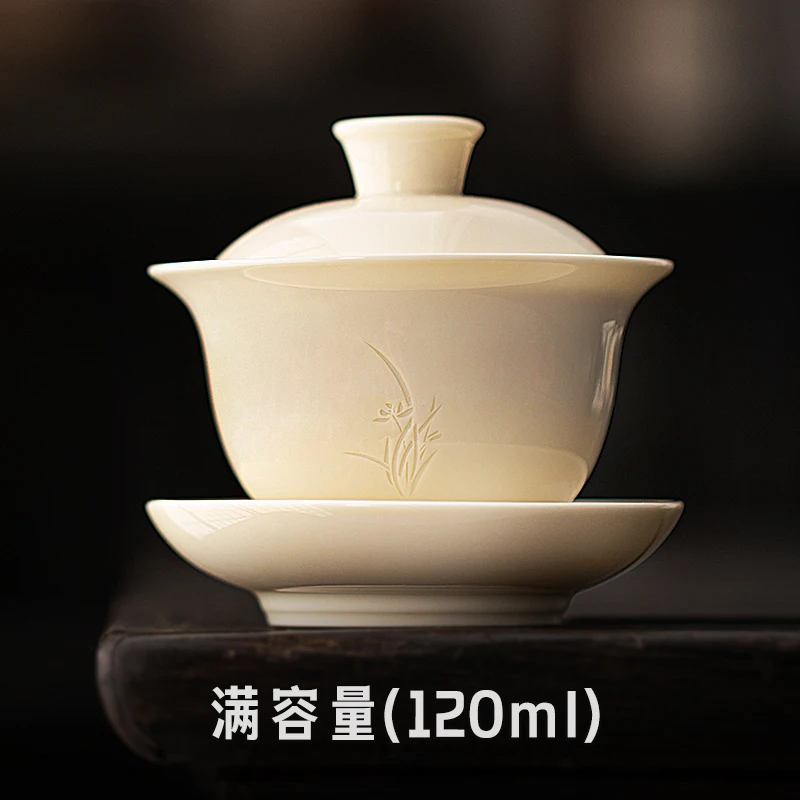 

Чайная посуда Gaiwan Chawan, набор из чаши для супа, китайские кружки кунг-фу, фарфоровая керамическая посуда, лезвие для церемонии, белая акадама