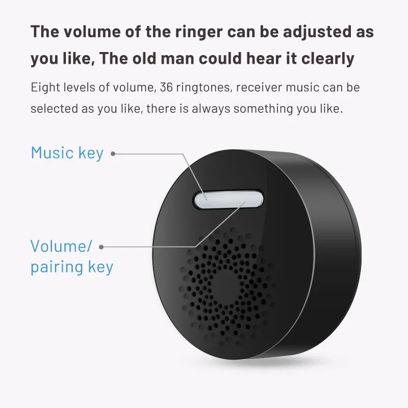 Wireless Doorbell No Battery Self Powered Button Welcome Ding Dong Receiver Smart Home Security Device 36 Ringtones US/EU Plug