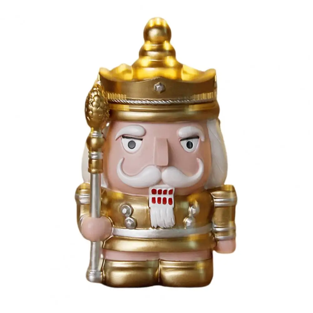 Christmas Nutcracker Piggy Bank Festive Coin Bank Resin Nutcracker Soldier Coin Bank for Saving Seasonal Cheer for Holiday