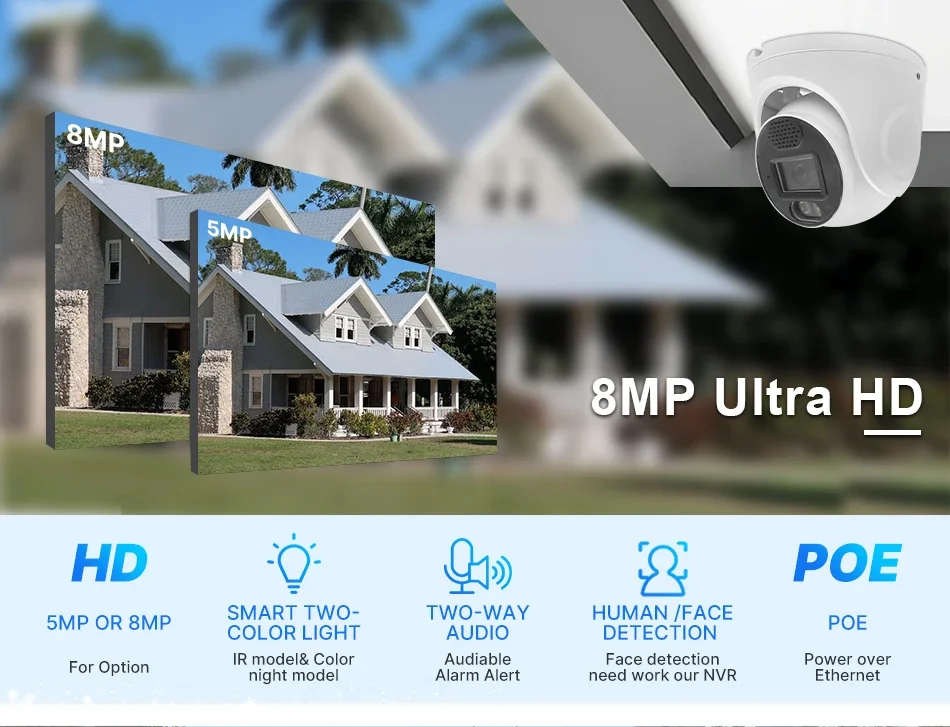 

ENSTER 4K 8Channel 8MP Security Camera System Outdoor Home PoE NVR Kit Cctv Ip Cameras Surveillance Security Camera System