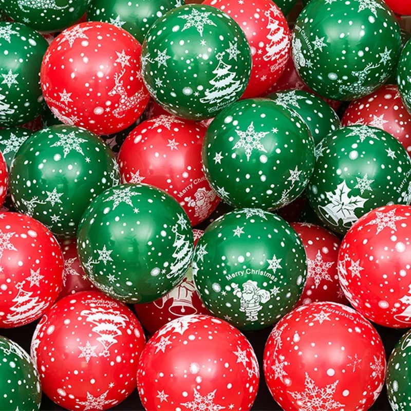 Weihnachtsfeier-Luftballons, 25,4 cm, Rot, Grün, Goldfarben, Dekor, Weihnachtsbaum, geeignet für Weihnachtsatmosphäre, Urlaub, Partyzubehör – Detail 2