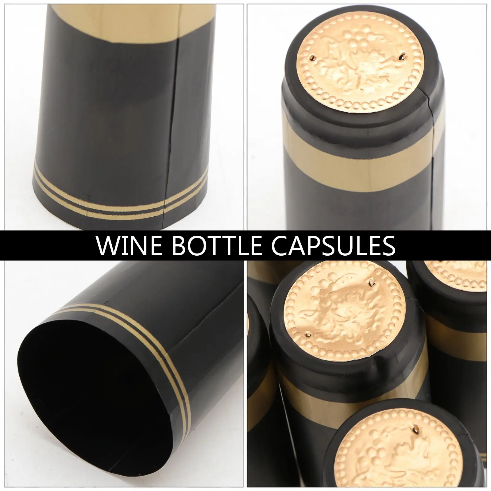 100pcs Heat Shrink Capsules Wine Bottle Capsules Wine Heat Shrinkable Cap Wine Shrink Film Wrap for Wine Straight Mouth Bottle