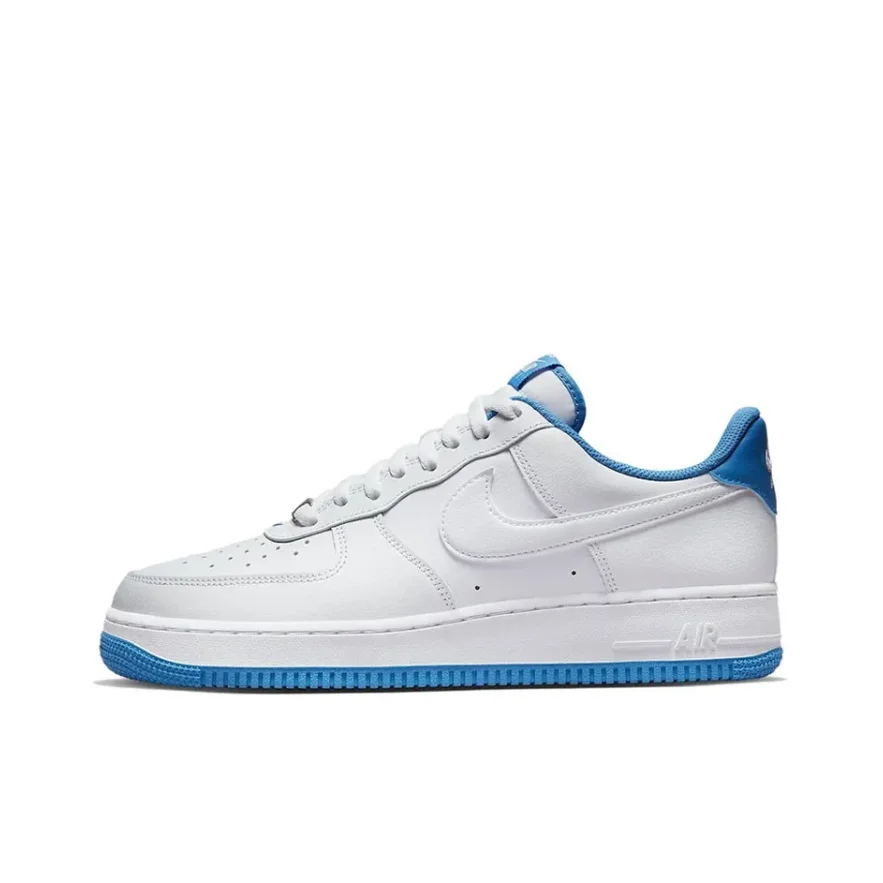 Nike Air Force 1'07 Essential Cashew Flower Slip Resistant Wearable Lightweight Low Top Board Shoes white-blue