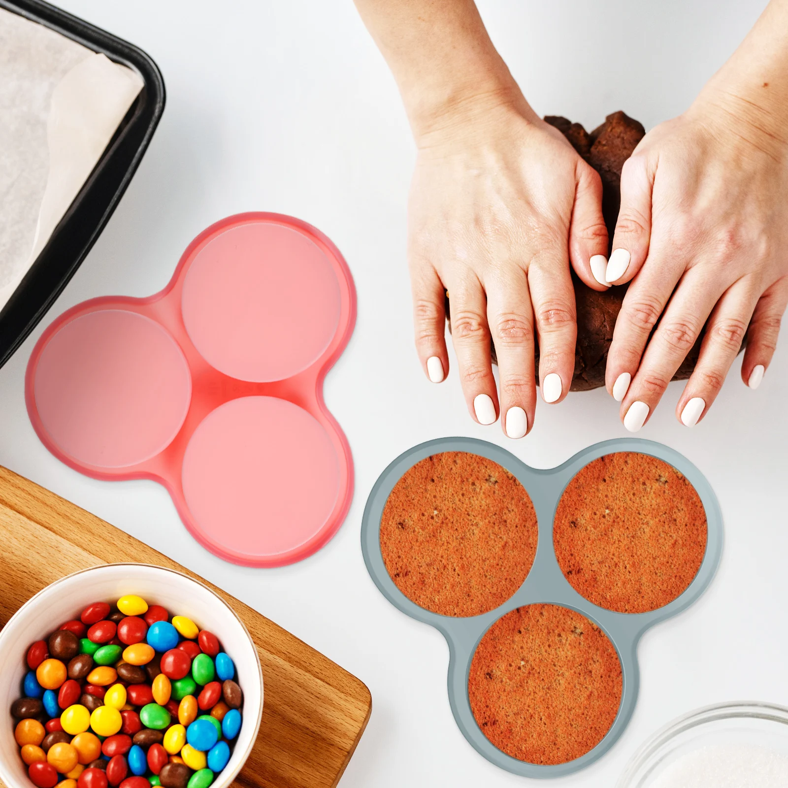 

2 Pcs Cake Mold Silicone Moulds Brownie Baking Cookie Stencils Muffin Sugarcraft Silica Gel Molds Mini Muffins