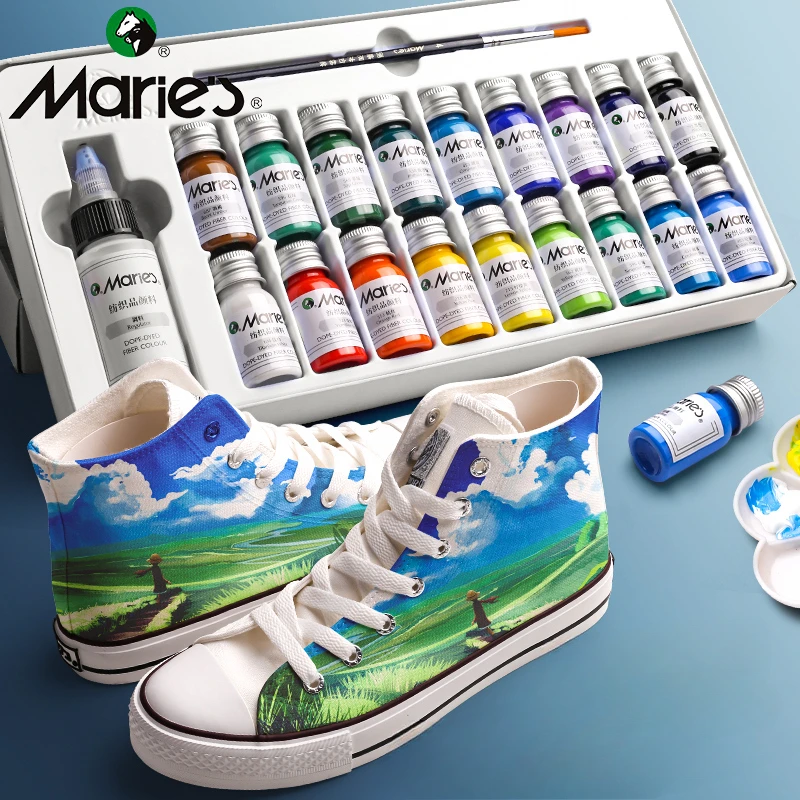 

Marie’s Dope-Dyed Fiber Permanent Fabric Paint Set 12/36 Colors 10ml/Tube Textile Acrylic Paints for Clothes Canvas Waterproof