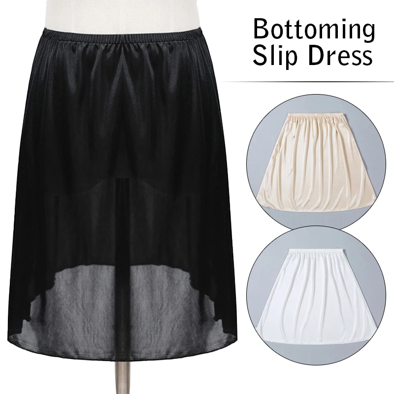 Summer Women Thin Half Slips Underskirt Casual Mini Skirts Ladies Basic Skirt Underdress Loose Translucent Petticoat