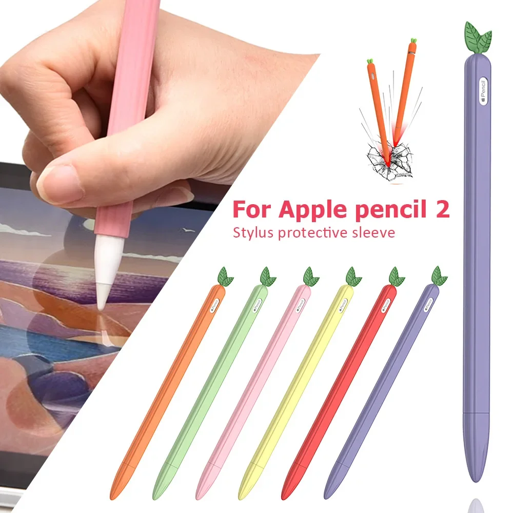 Cute Vegetable Silicone Case For Apple Pencil  2 and Pro Pen Protective Sleeve Skin Cover Pen Case For Apple iPad Pencil 2nd gen