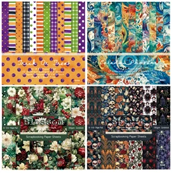 Alinacutle Junkjournal Halloween Flower Paper Pack 24 sheets 6