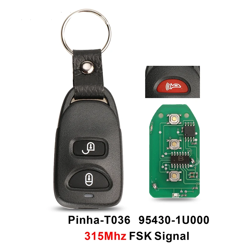 jingyuqin Car Remote Control Key Fob 2+1 315MHz For Hyundai Tucson Santa Fe 2005-2009 Pinha-T036 95430-1U00 FSK