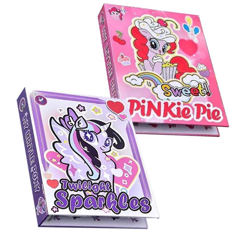 Álbum My Little Pony Cards, Mapa, Letter Folder, Binder, Notebook Game, Coleção Presentes, Brinquedos, Cartões, Twilight Sparkle, Applejack, 320 pcs