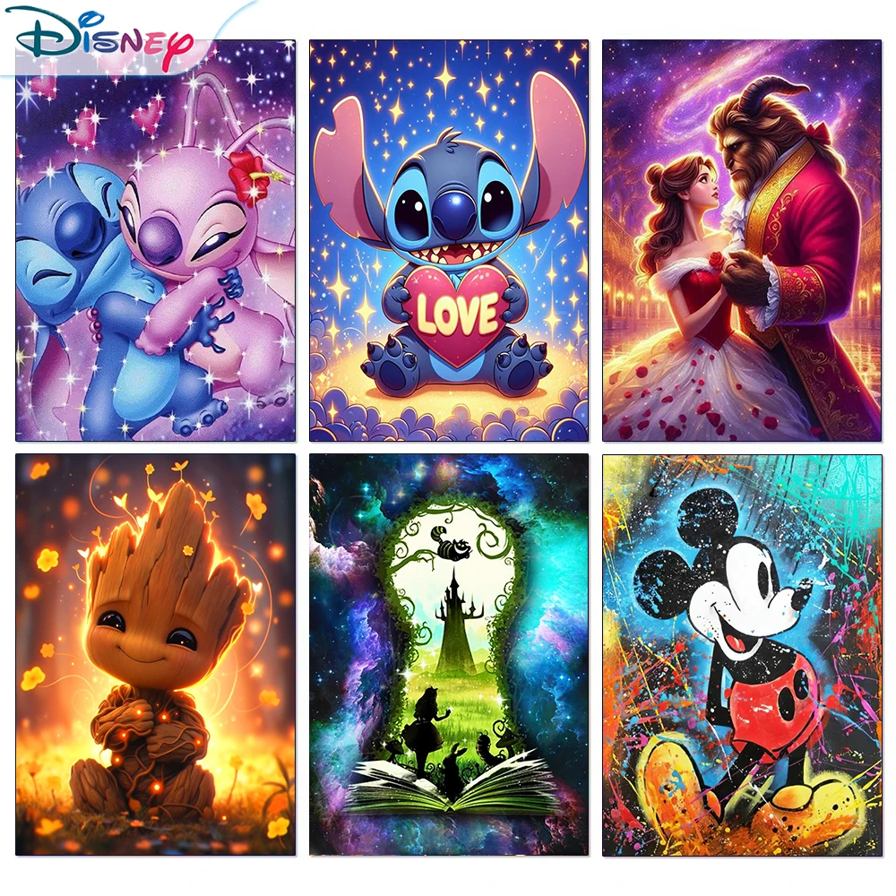 

Disney Guardians of The Galaxy Groot Diamond Painting Lilo and Stitch Full Drill Mosaic DIY Cartoon New Arrivals Children Gifts