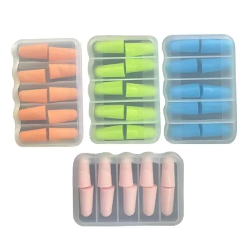 5Pairs Comfort Sponge Noise Cancelling Earplugs Box-packed Sound Proof Protective for Sleep Travel Slow Rebound Earplugs