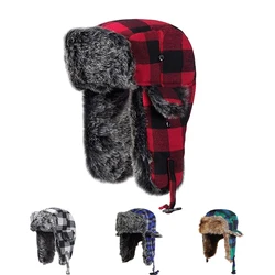 Lumberjack Plaid Aviator Trapper Hat Trooper Ear Flaps Ushanka Eskimo Cold