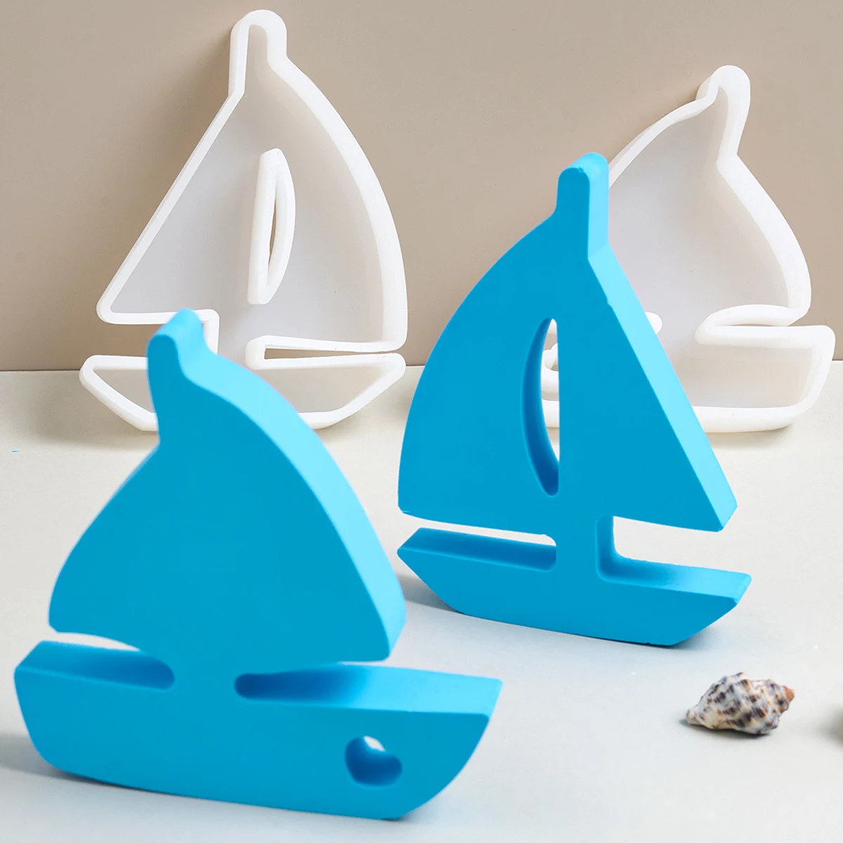 Sailboats Shaped Silicone Mold for DIY Plaster Cement Resin Ornaments Craft Making Mould Candle Wax Mold Sailing Boat Soap Mould