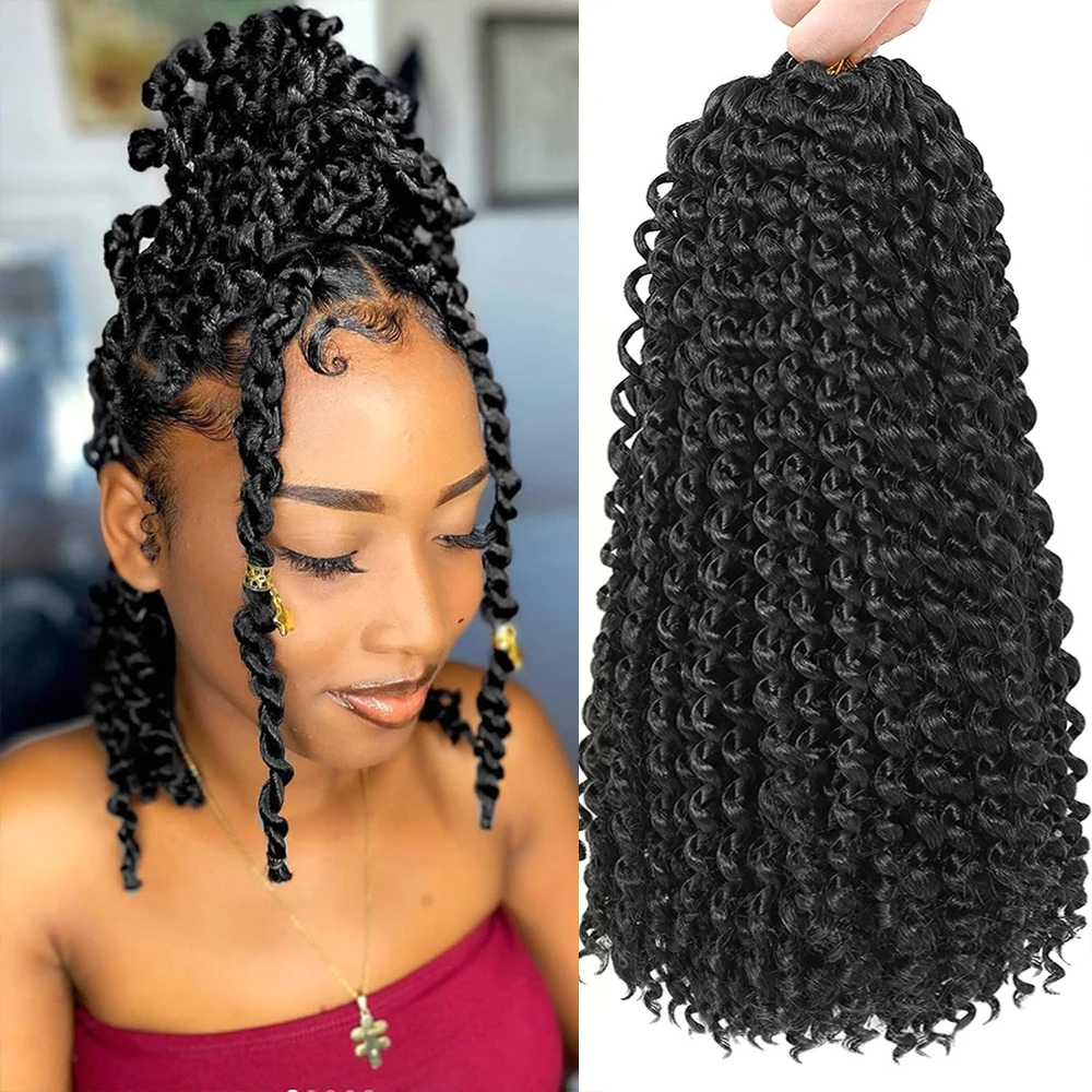Passion Twist Hair 6 แพ็ค Water Wave ผมโครเชต์ Curly Braiding ผมยาวสังเคราะห์ Bohemian Spring Twist Hair