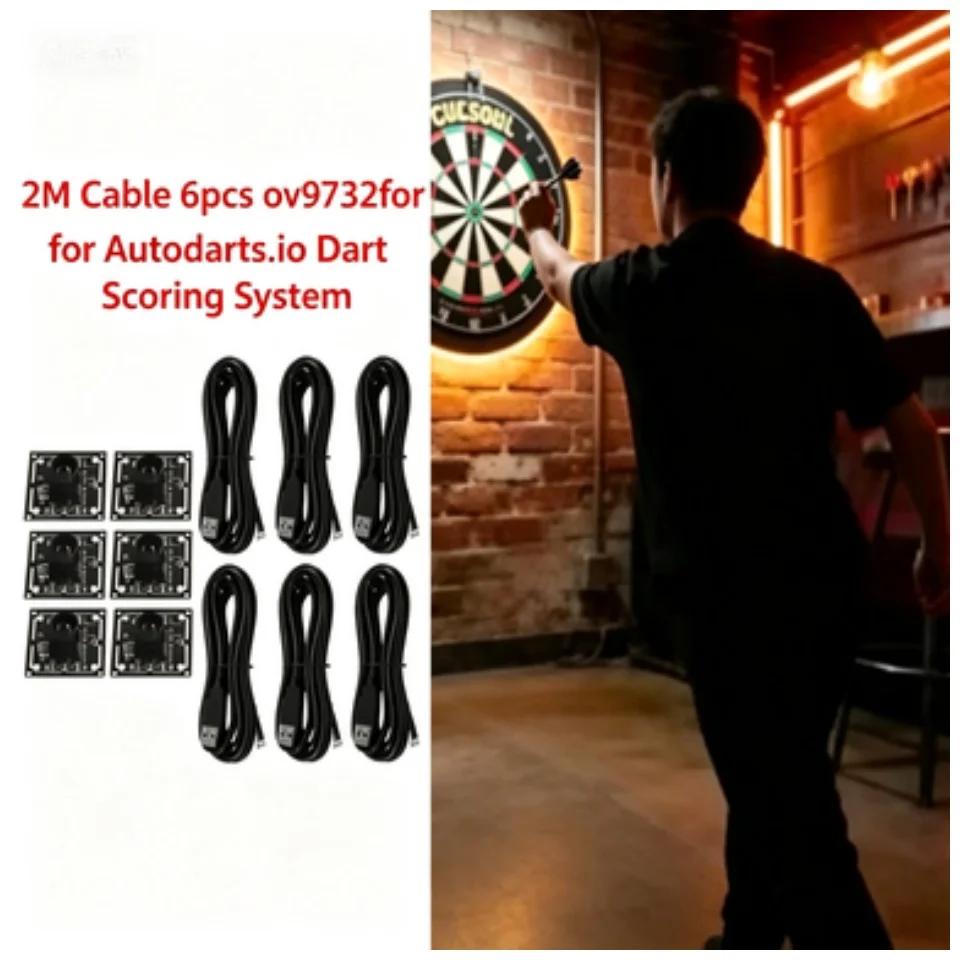 100° 6PCS 1MP 1080p OV9732 USB Camera Module 30fps 1280X720 No Distortion For Autodarts Scoring System Raspberry Pi Mac Linux view 2