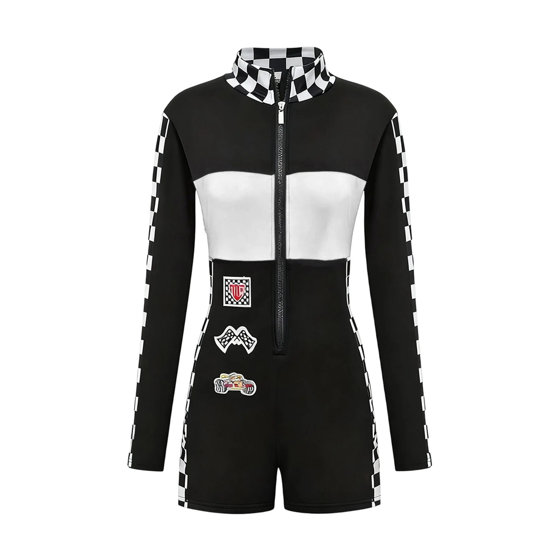 Damen Racer Cosplay Kostüm Mode Sexy Racing Queen Cosplay Uniform Anzug Einteiliger Trainings-Rennanzug Halloween-Kostüm – Detail 5