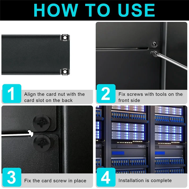 FULL-3 قطعة 1U 2U 4U لوحة فارغة حامل معدني ، لوحة حشو جبل فاصل مجموعة لوحة الرف لخزانة رف الخادم