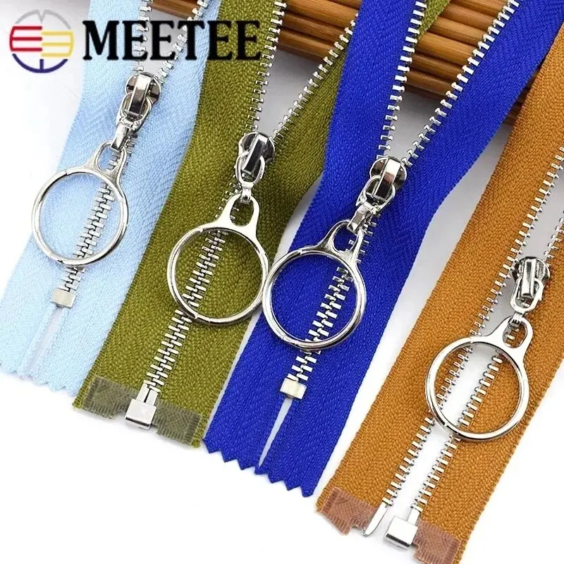 3Pcs Meetee 3# Metal Zippers 15-70cm Open/Close End Zipper Bag Pocket Decor Auto Lock Zip Closure Sewing Zips Repair Accessory