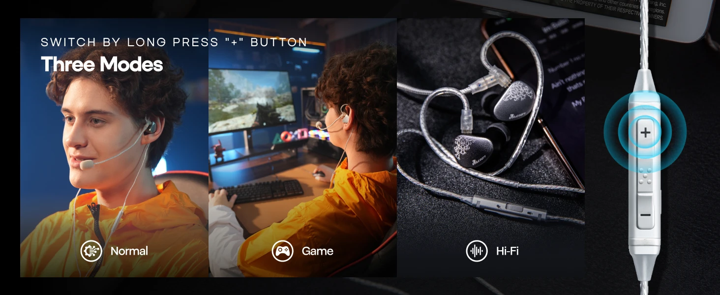 Kiwi Ears S-Link Typ-C 0,78mm IEM-Kabel mit Spezialisiertem Gaming-Mikrofon für Gamer – Detail 4