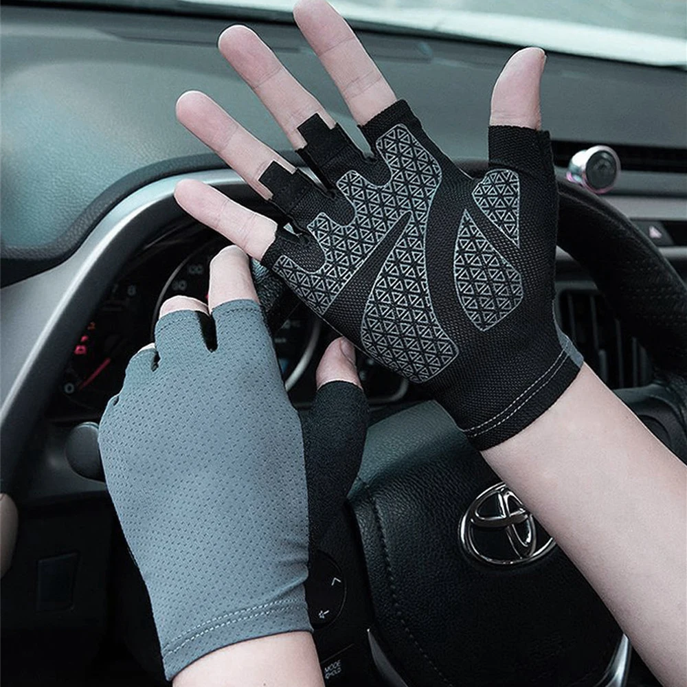 Half-Finger Cycling Gloves Non-Slip Shock Absorption Breathable Cushion MTB Bike Road Bike Gloves Motorcycle Outdoor Sports