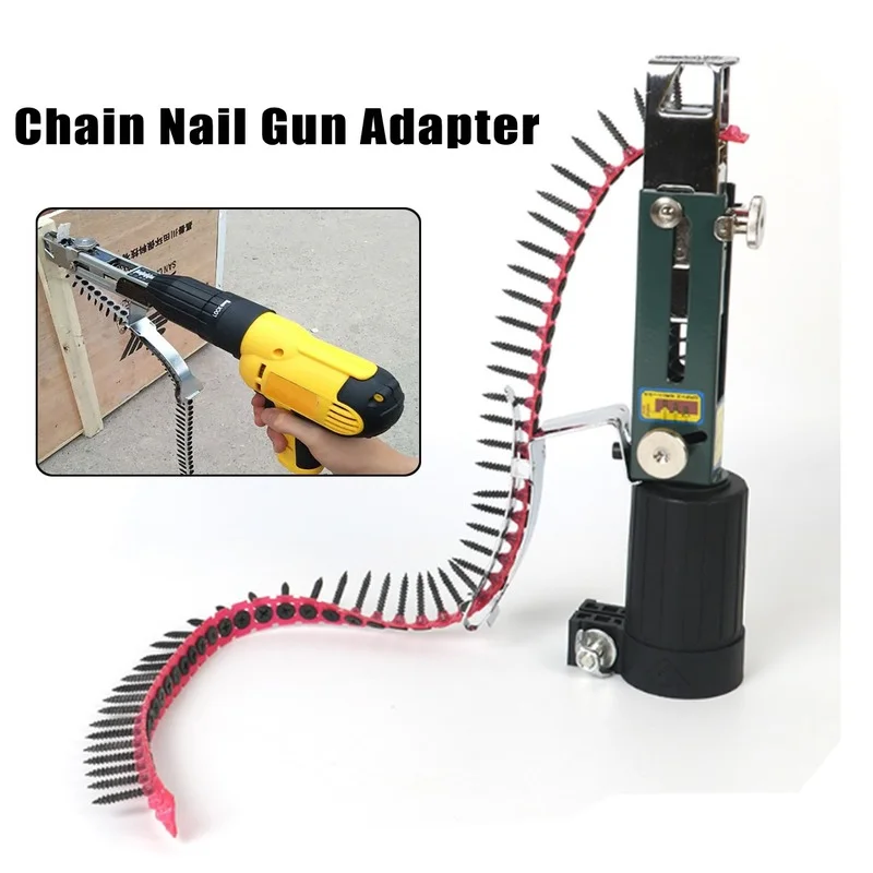 Imagem -02 - Elétrica Cordless Nail Gun Adapter Parafuso Automático Spike Cadeia Ferramenta de Carpintaria Power Drill Anexo 1pc