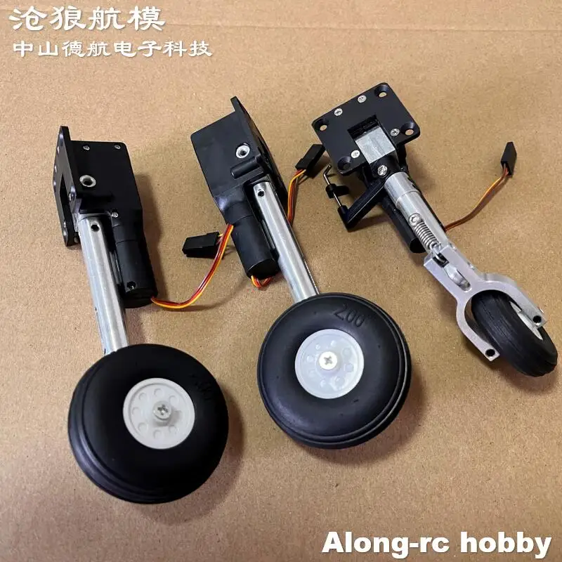 Modelli di aerei RC Parti Altezza 111mm Carrello di atterraggio retrattile con ruote in PU per aereo da hobby da 2-3,5 kg Aerei da caccia a remi fai da te