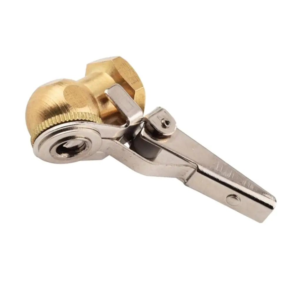 Ball Foot Air Chuck Brass Clip-on Tire Inflation Tool Heavy Duty Car Hose Adapter for Vehicle Garage