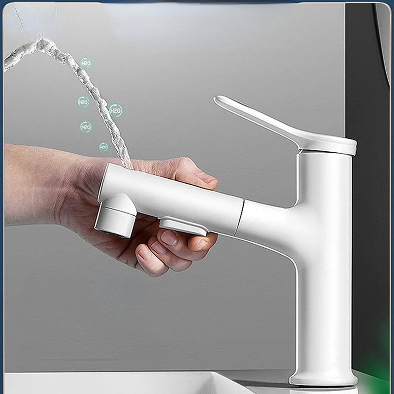 Pull Type Toilet Washbasin Faucet Hot&Cold Mixing  Water Tap