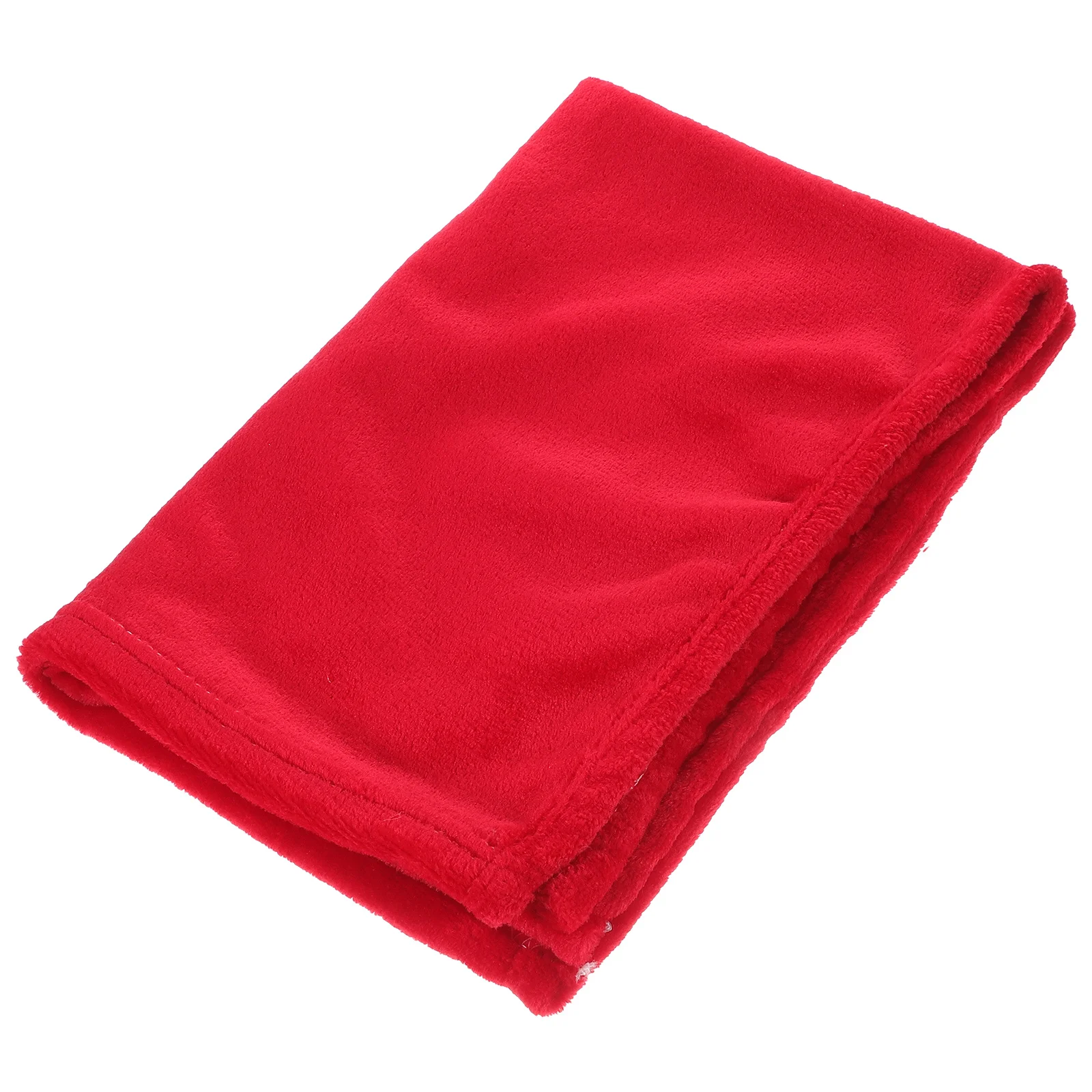 

Flannel Fleece Pet Blanket Red Solid Color Warm Lightweight Cozy For Small Pets Bedding Gift Textile