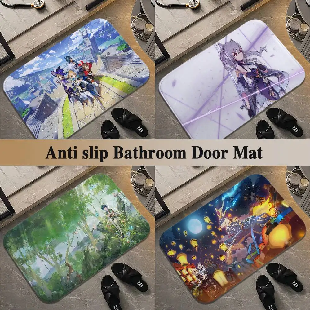 

Geshin Impact Floor Mat Printed Large Carpets Room And Bedroom Carpets Bathroom Anti Slip Door MATS Small Carpets
