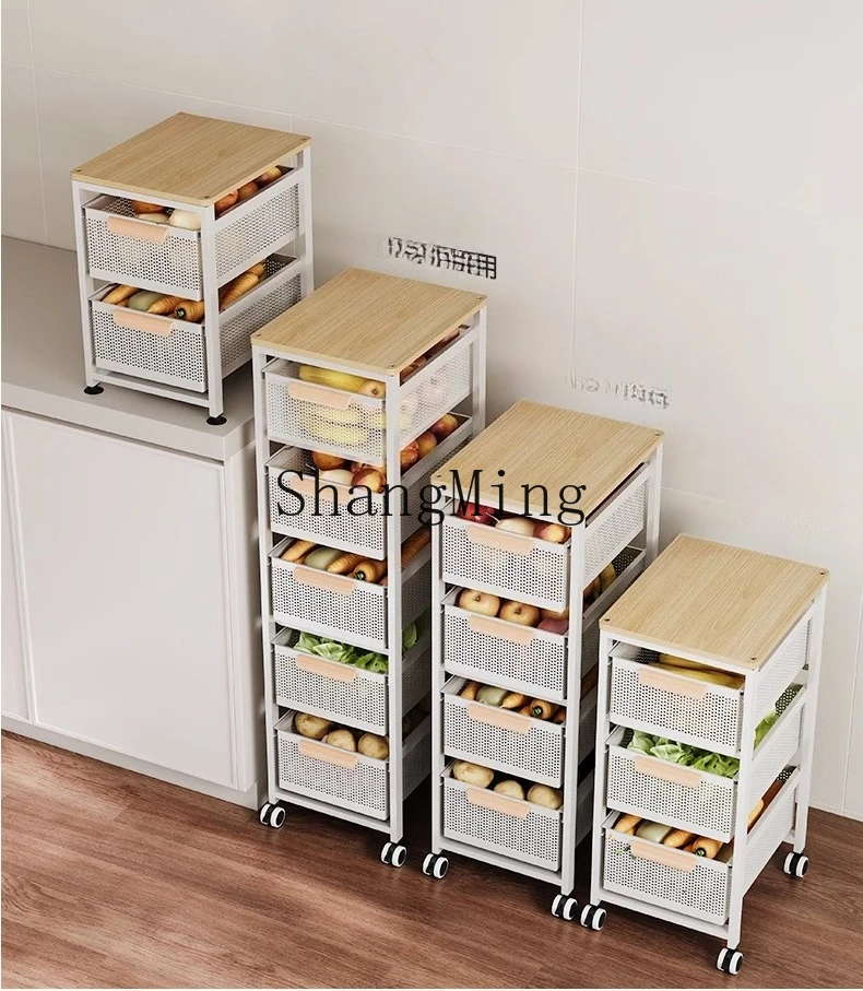 SM cabinet under the vegetable basket rack storage basket cabinet drawer floor trolley