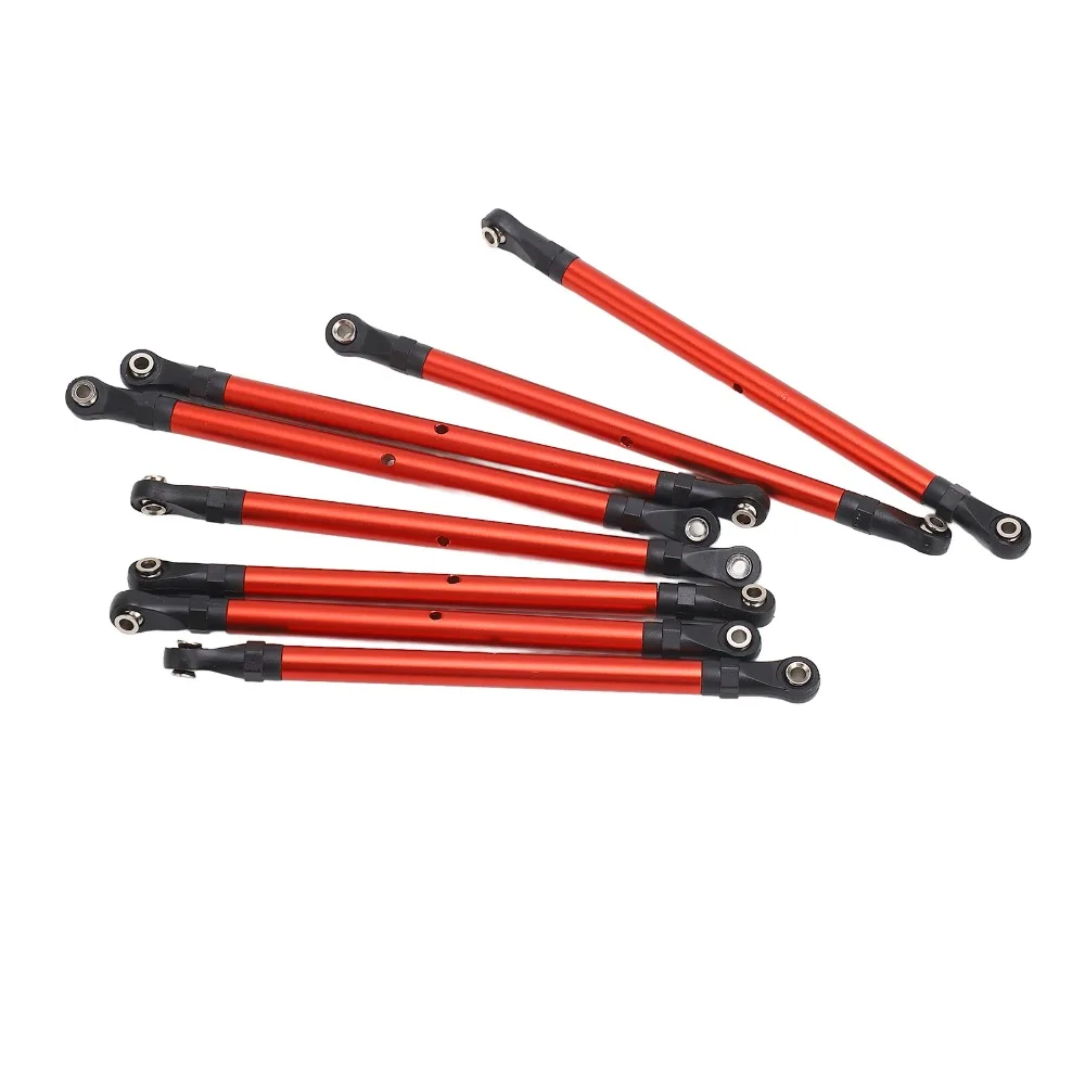 8Pcs Aluminum Alloy RC Link Rod Kit 1/10 Scale RC Cars Accessories RC Upgrade Parts Kit for Axial SCX10 1/10 RC Crawler