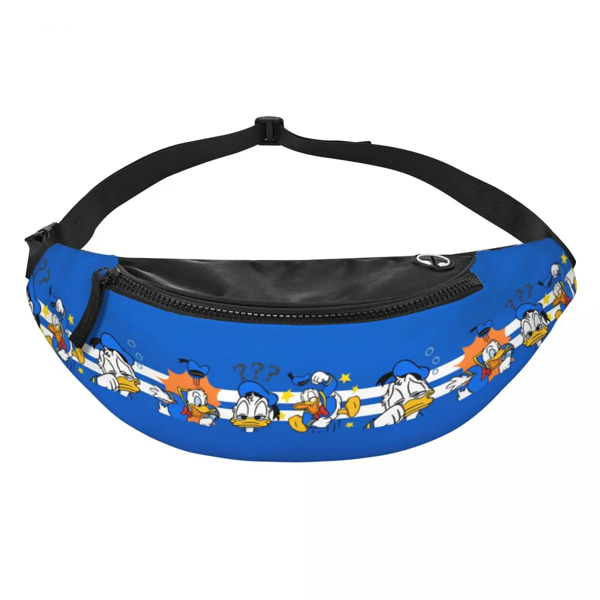 

Поясная сумка-бананка с забавным мультяшным Дональдом Даком для мужчин и женщин, для велоспорта и кемпинга, с карманом для телефона и денег