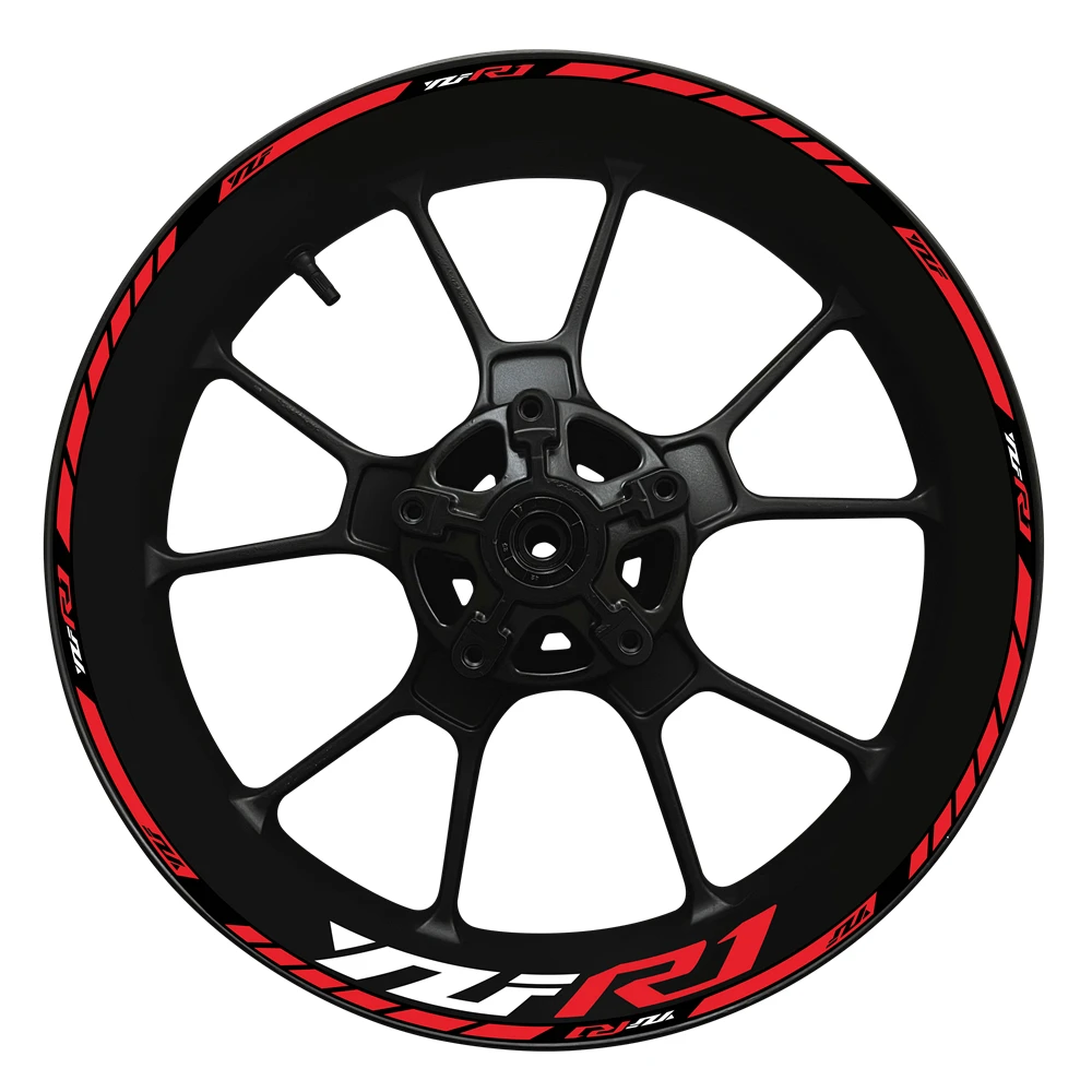 For YAMAHA YZFR1 Motorcycle New 2022 17 Inch Wheel Hub YZF R1 LOGO Decal Decoration Set Rim Modification Reflective Sticker