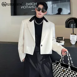 LUZHEN 2024 Autumn Trendy Blazer Jacket New Niche Design Original Men's Elegant Fashion Short Coat Luxury Korean Clothes LZ3673