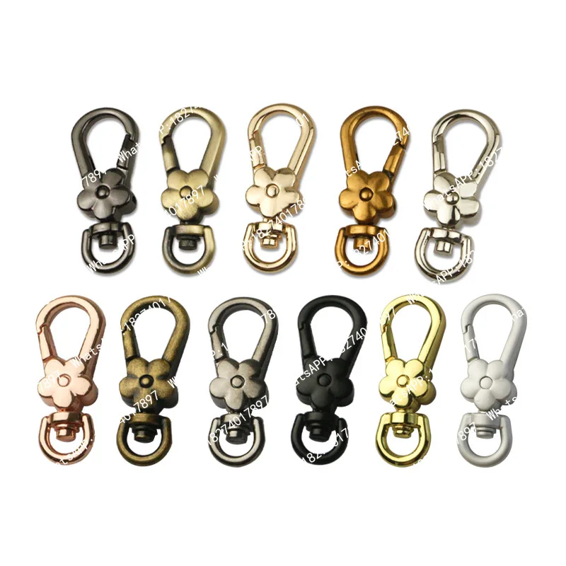 50pcs Snap Clasps Handle Flower Lobster Metal Clasps Swivel Trigger Clips Snap Hooks Bag Key Rings Keychains Bag Accessories