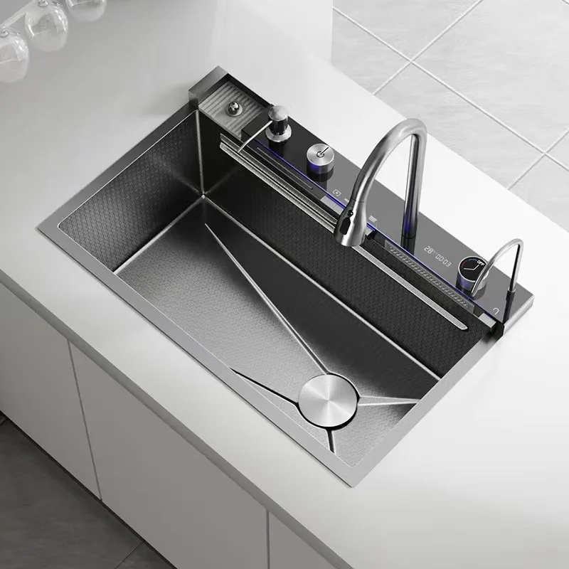 

Нано-кнопка, раковина с изображением кита, летающей рыбы, с тиснением, окружающий свет, нержавеющая сталь 304, кухонная, с большим одним слотом