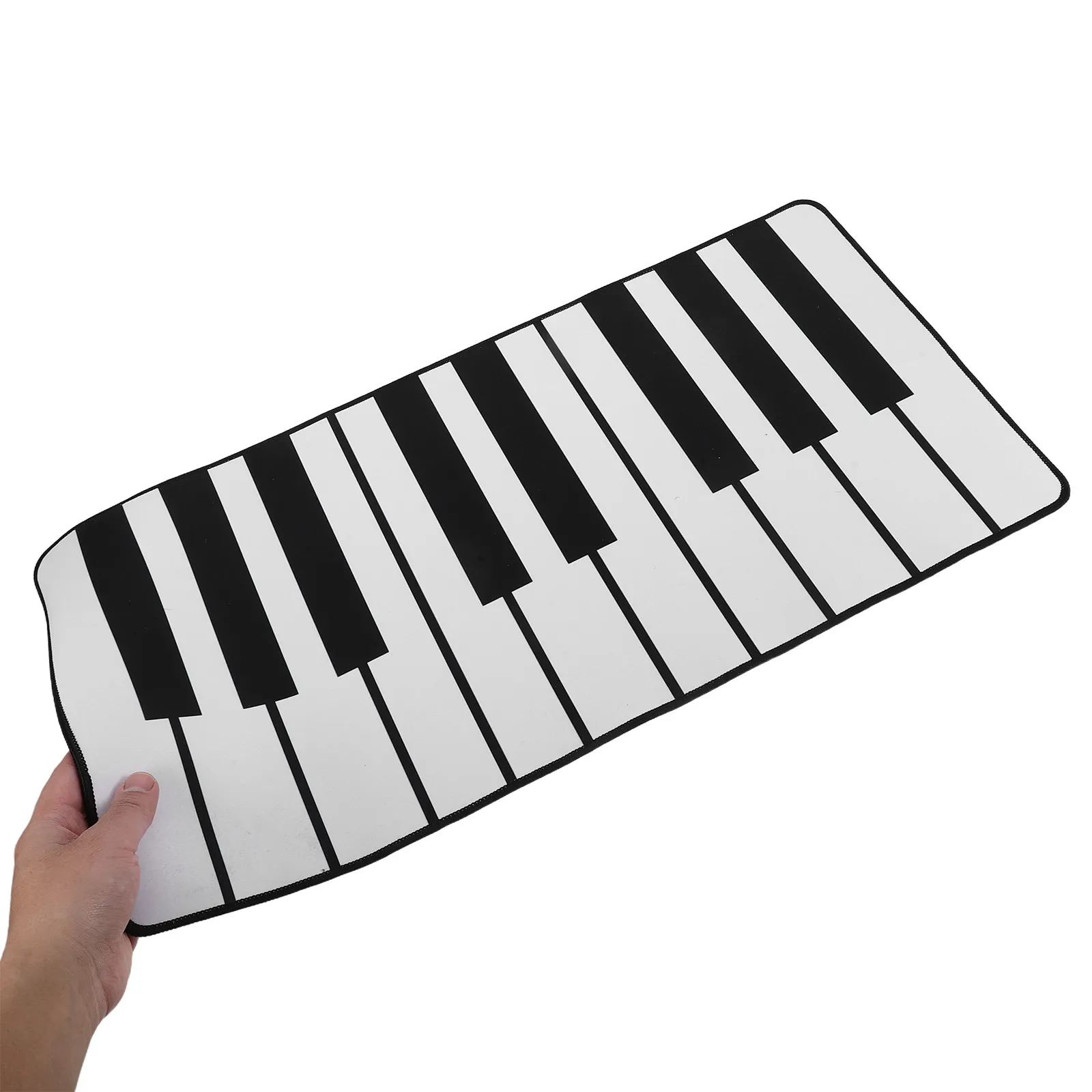 Piano Keyboard Mouse Pad Extra Wide Black White Large Desk Protector Mat Non-Slip Smooth Surface Music Themed Office Gaming