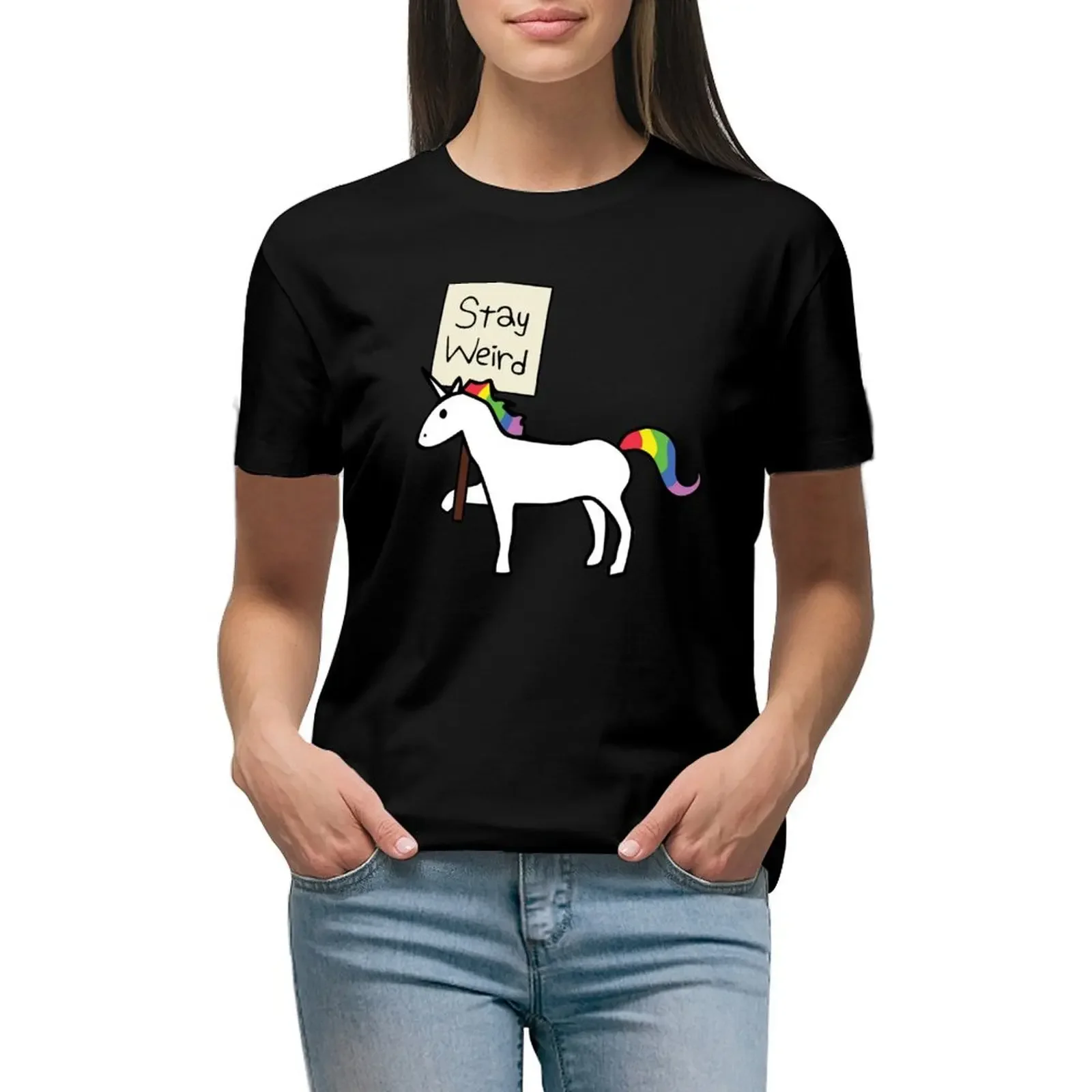 Stay Weird, Unicorn T-Shirt quick-drying vintage blanks Blouse workout t shirts for Women