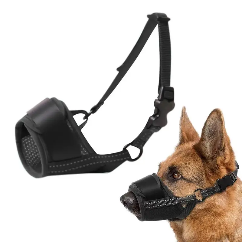 Dog Muzzle Adjustable Muzzles For Large Dogs Biting Pet Mouth Muzzle Allows Panting Drinking Dog Muzzles With Reflective Strap