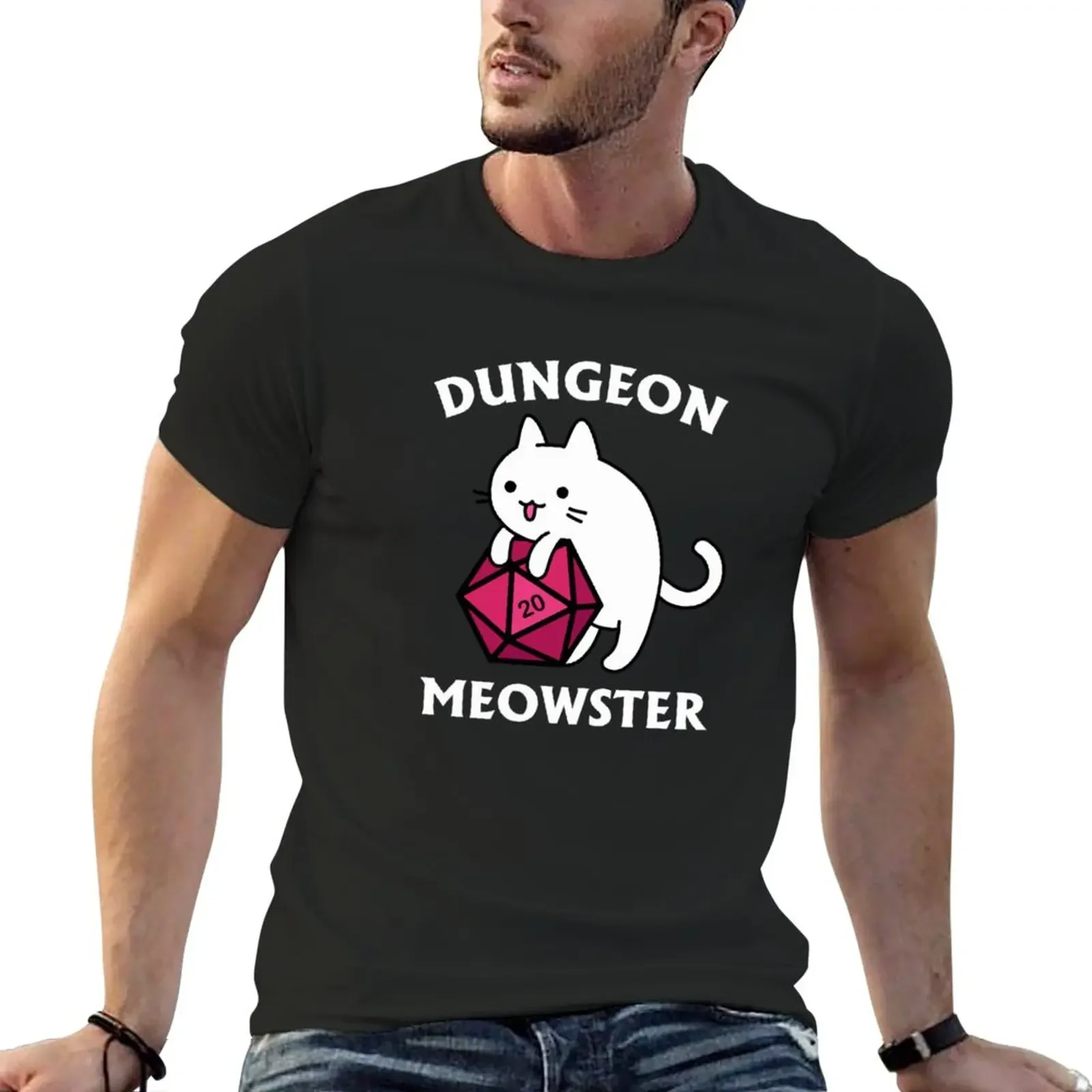 

Dungeon MeowsterDnD Dungeon Master Cat with D2019 T-Shirt animal prinfor boys customs design your own blacks men t shirts