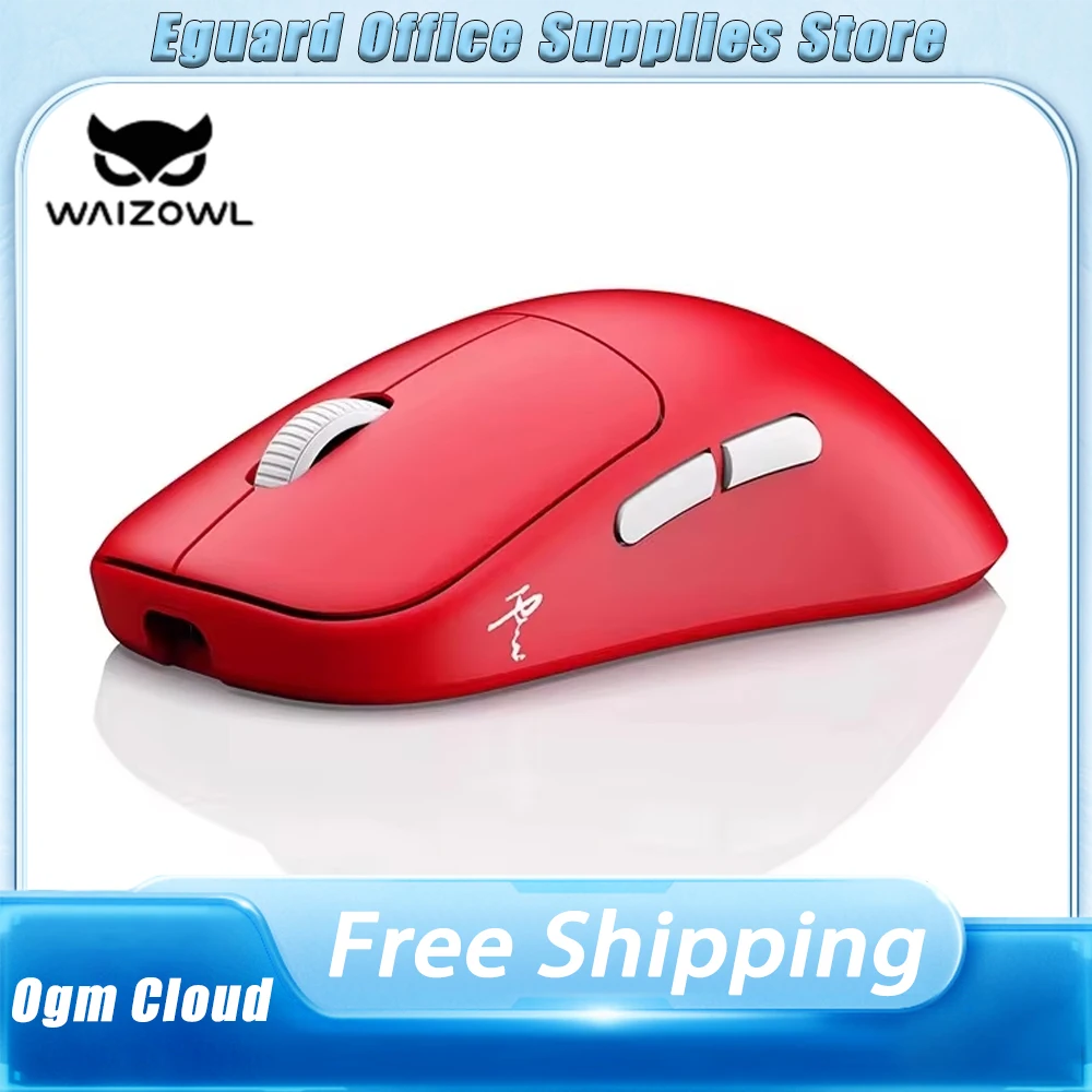 Waizowl Ogm Cloud Mosue 3 Mode Wireless Bluetooth Lightweight Ergonomics Paw3395 Mouse Customize E-Sports Accessory For Computer