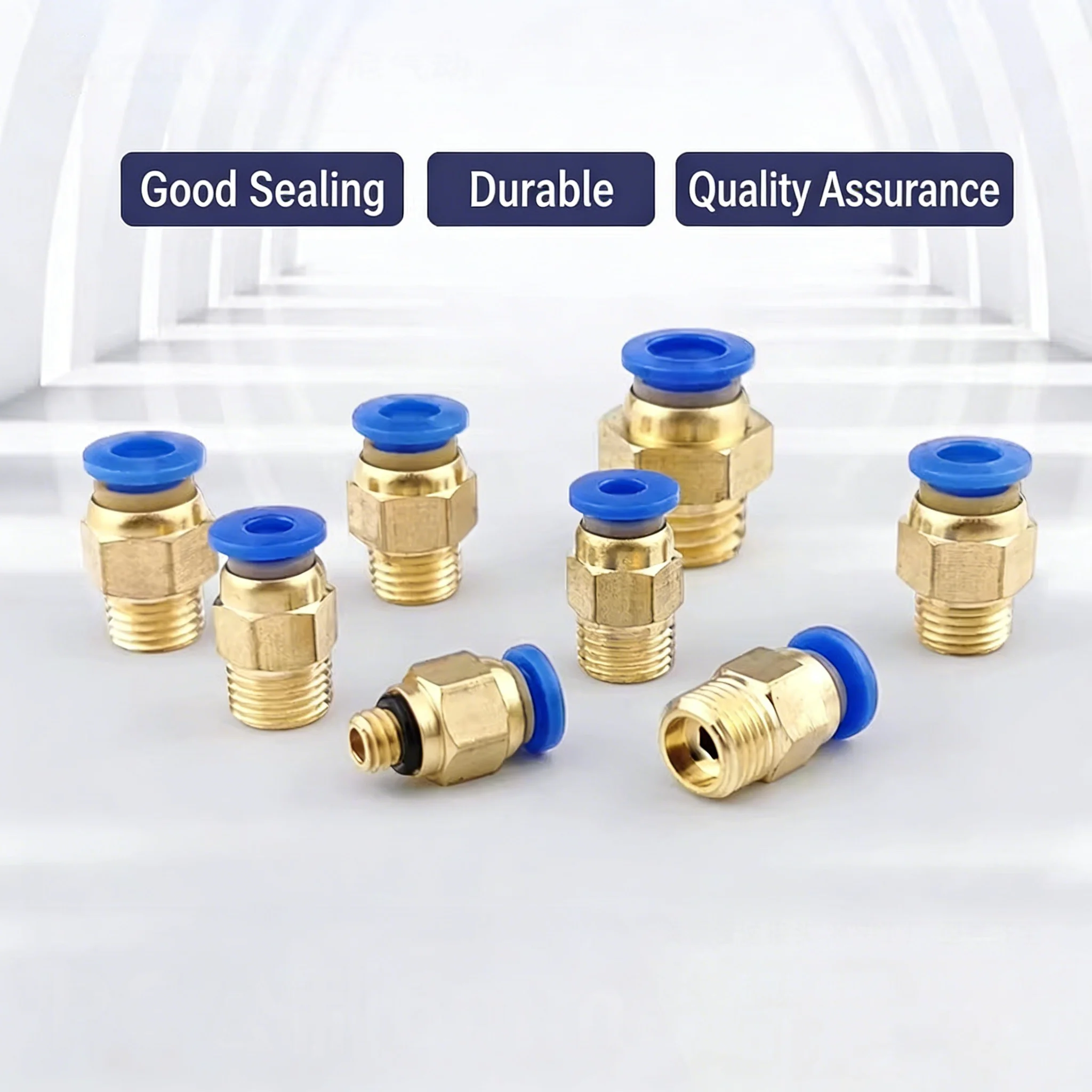 10Pcs Pneumatic Fitting 4 6 8 mm Hose Tube  Male Thread Air Pipe Connector Quick Coupling PC4/6-M5PC8-M6/M8/M10/M12/M