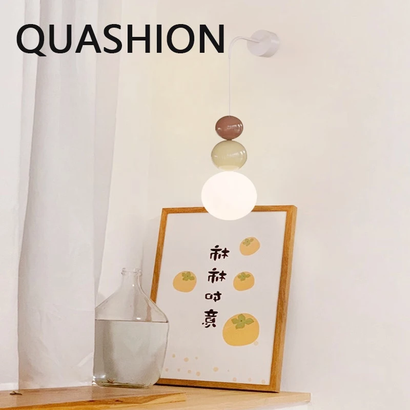 

Modern Soft Design Wall Lamp Iron And Plastic Ball Lampshade Home Decor Sconce Light LED Bedroom Wall Linear Indoor Wall Lustres