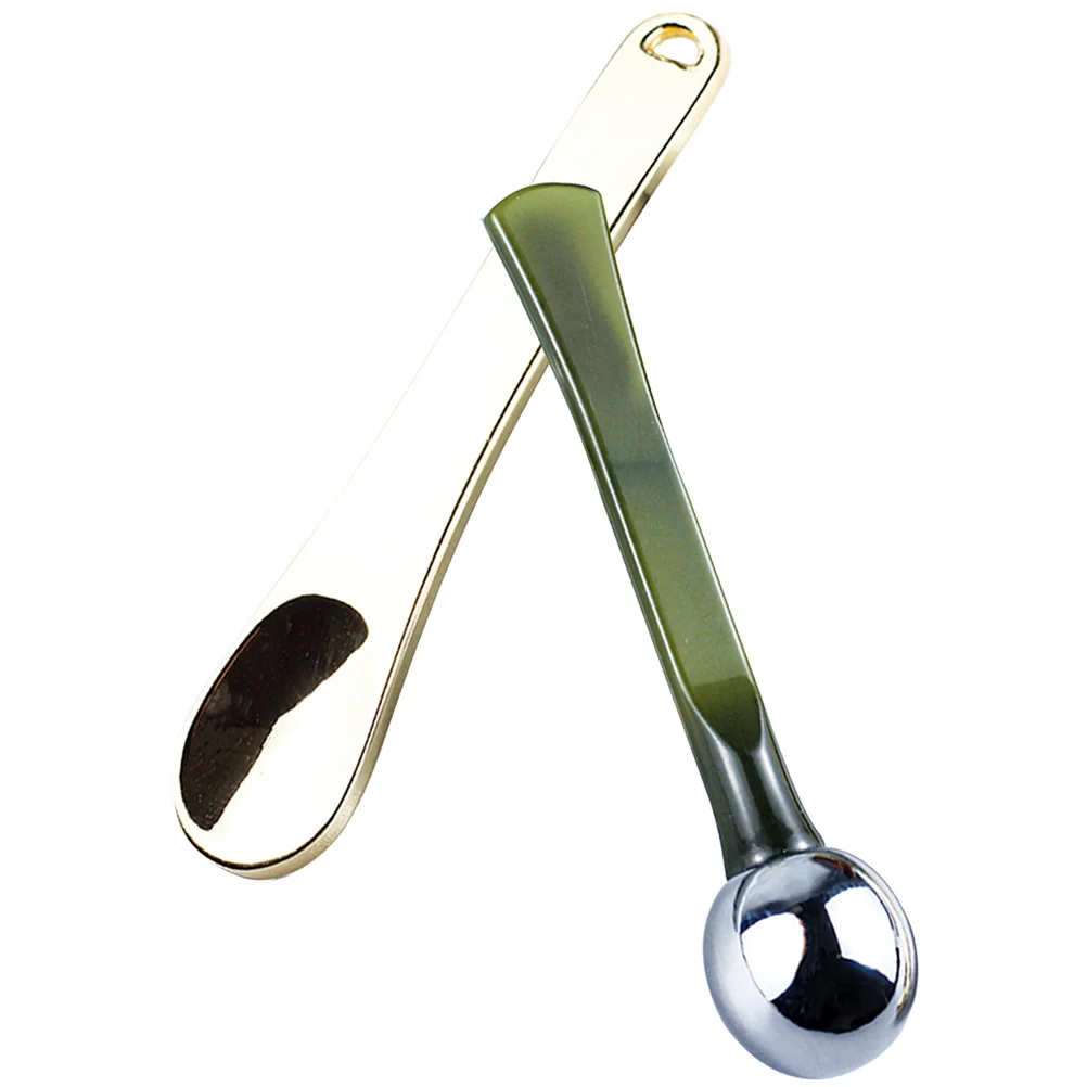 

2Pcs Mini Spatulas Reusable Face Cream Spoons for Lotion Serum Application Precision Skincare Tool Portable Elegant
