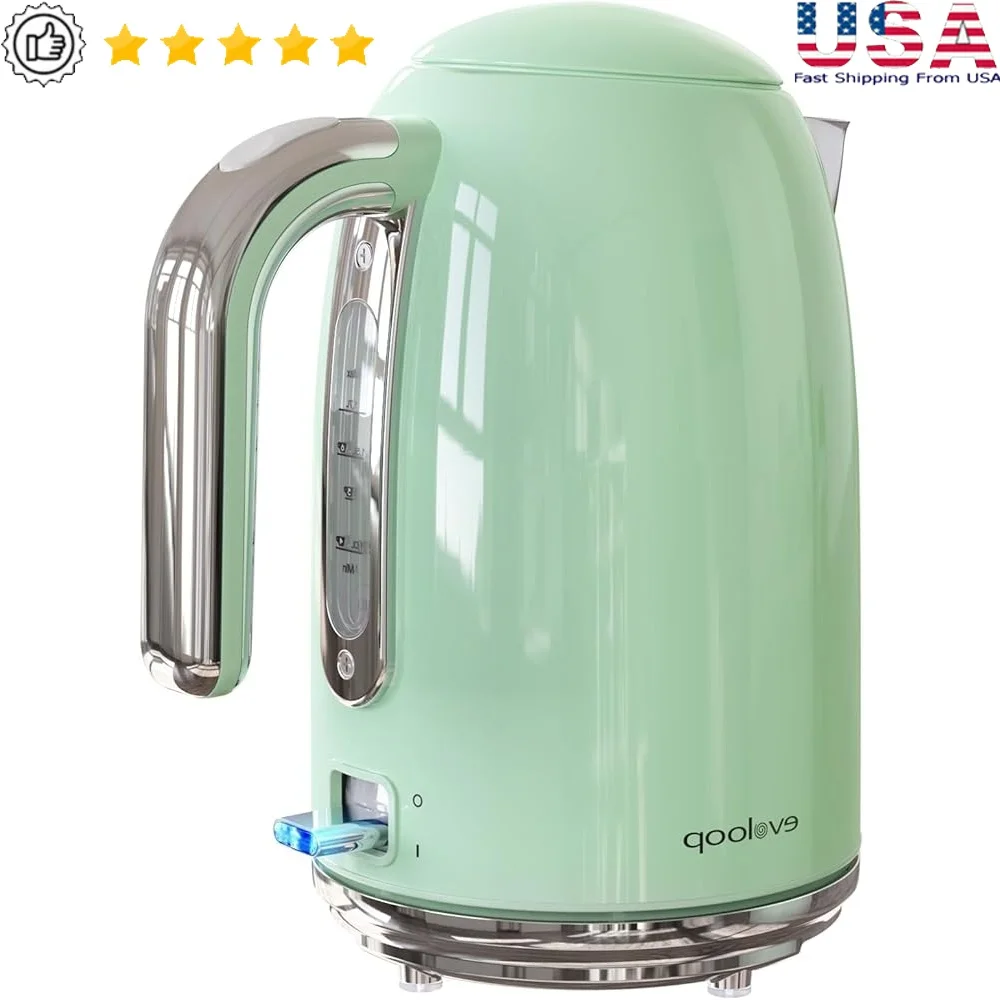 

Electric Tea Kettle 1500W Hot Water Boiler Auto Shut-Off Boil-Dry Protection 360° Rotating Base LED Indicator Ergonomic Handle