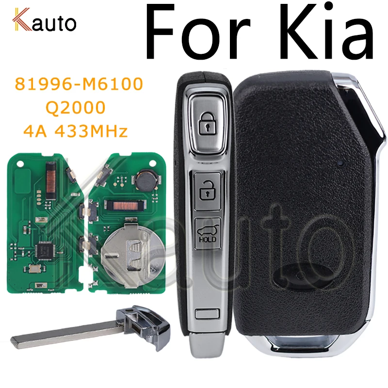 Smart Remote Control Car Key For Kia Sportage K5 Forte After 2017 J1300 Q2000 Auto Smart key Code:81996-M6100 4A 433MHz Keyless