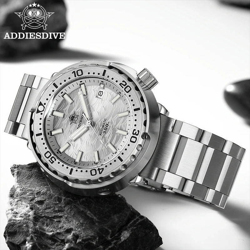 Addiesdive ad2098 relógio masculino mergulhador cristal de safira bgw9 luminoso nh35a relógio mecânico automático 30bar à prova dwaterproof água reloj hombre