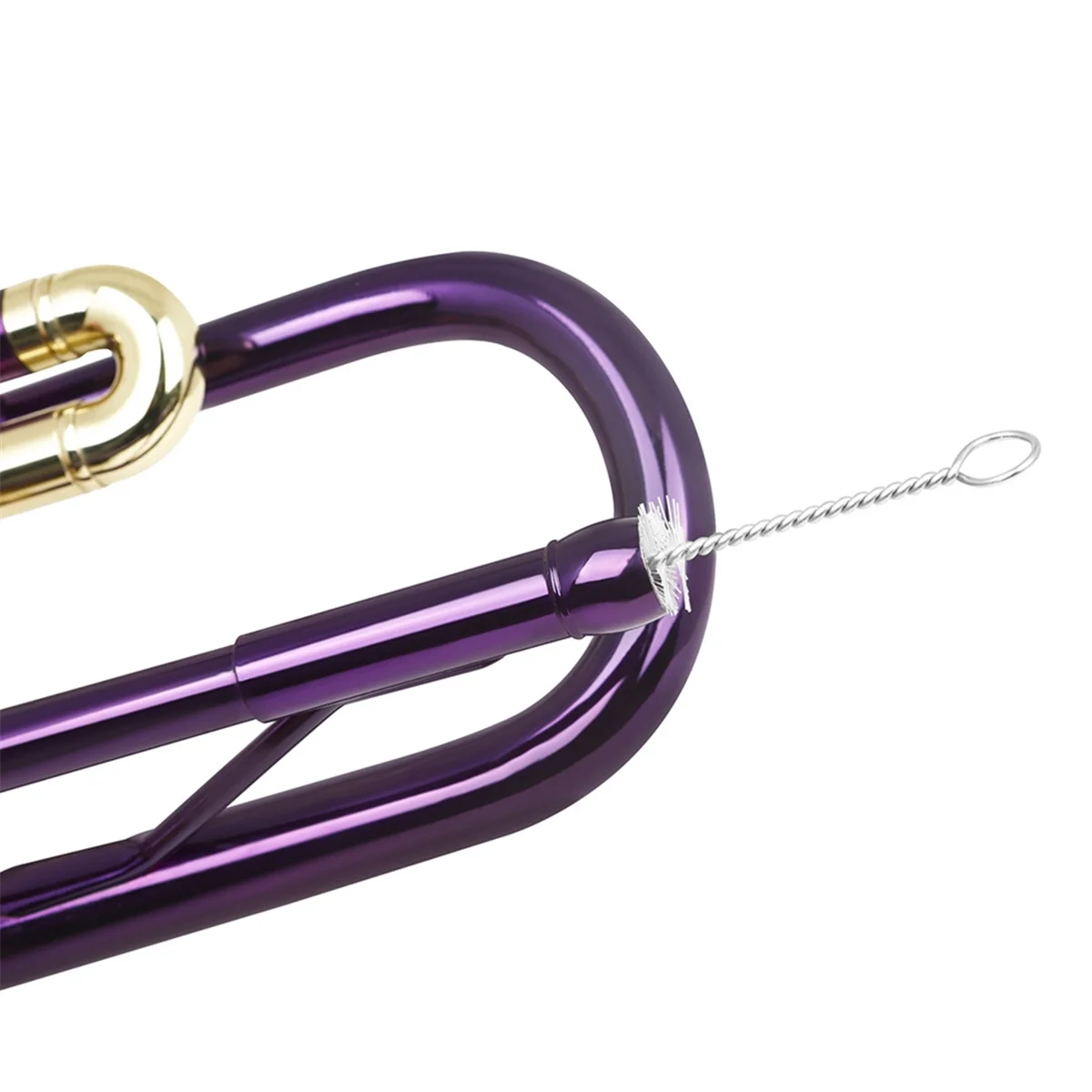 A71P الفرنسية القرن الترومبون البوق تنظيف عدة الفولاذ المقاوم للصدأ النايلون فرشاة فرشاة تنظيف الآلات الموسيقية #6